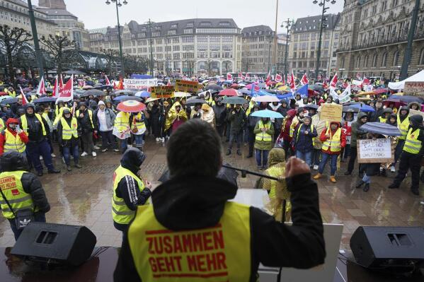 German unions call for wide-ranging transport strike Monday | AP News